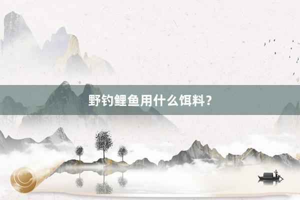 野钓鲤鱼用什么饵料？